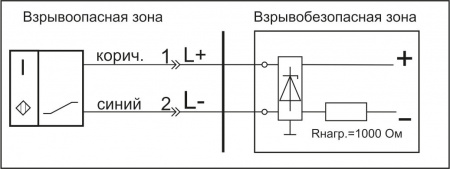 Датчик бесконтактный индуктивный взрывобезопасный стандарта "NAMUR" SNI 05S-4-L-P12