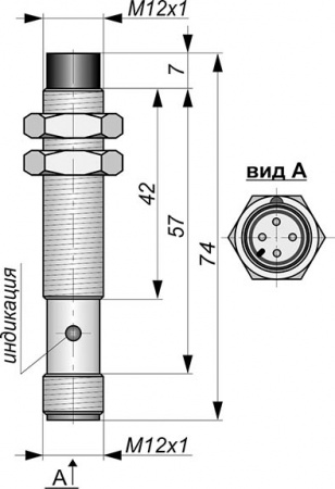 Датчик бесконтактный индуктивный И03-NC-PNP-P-ПГ-BT(12X18H10T)